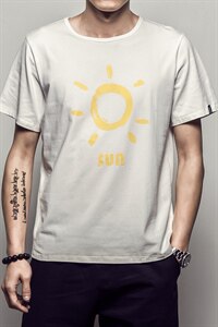 2021夏季新款日系大码小太阳宽松卡通印花短袖T恤男T8201-P28图片