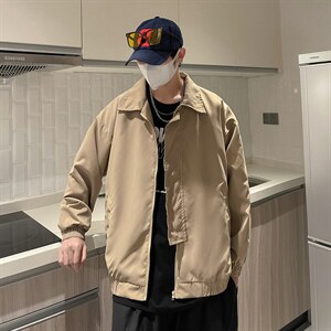春秋日系宽松休闲百搭棒球服复古立领工装夹克外套男 W5294-P47图片