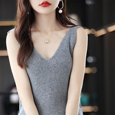 羊毛吊带背心女秋冬羊绒内搭西装显瘦无袖内搭打底衫纯色百搭上衣，女装背心吊带，暖思雅