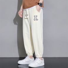 2026夏季新款潮流小熊印花男士宽松青少年九分裤大码1210-2-K901，男装休闲裤，星座1816-2（原1210–2）