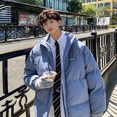 情侣连帽棉衣男宽松男士棉袄字母印花棉服冬季潮A266-WT09-P65，男装棉衣，电商A266