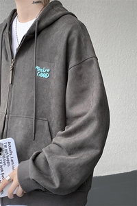麂皮绒连帽卫衣运动套装男校园风运动服两件套学生班服TZ115-P128图片