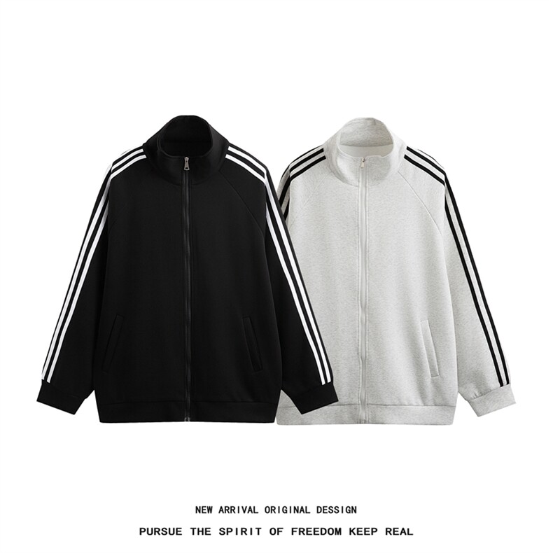 WY5019/P65春装白底高品质不起球织带设计开衫卫衣男潮宽松外套,男装卫衣,电商A141