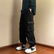 工装裤子男女春季潮牌日系复古多口袋宽松束脚休闲长裤K2725-p36，男装休闲裤，星座1008