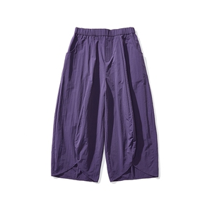 白底平铺 夏季大码风日系港风山系九分裤休闲阔腿裤 K281/P55,男装休闲裤,钱塘713