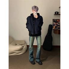 美式复古飞行员夹克棒球服棉衣外套男女秋冬季J5055-p58夹棉70，男装棉衣，星座1008