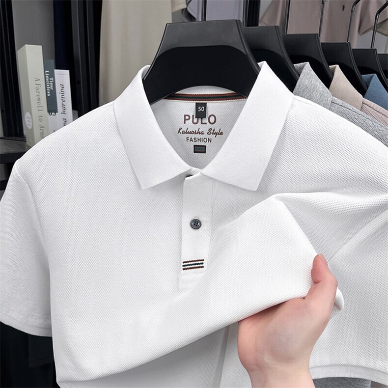 AG3316纯棉短袖Polo衫门禁刺绣龟背工艺带流量,男装Polo衫,钱塘207-1
