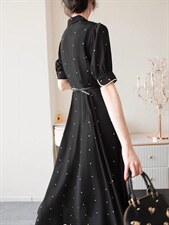 【夏季新款】高档次波点连衣裙，女装连衣裙，梦中秋月