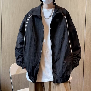 2025新款翻领薄款外套男女潮牌宽松痞帅美式运动棒球服夹克图片