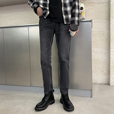 秋冬加绒休闲裤修身小脚男裤微弹力牛仔裤1412-1/607H/P60，男装休闲裤，星座1412-1