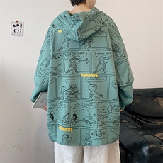 2023春季新品男士休闲青少年潮牌连帽套头港风运动卫衣W407-P58，男装卫衣，电商A441-1