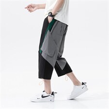 7XL~M港风2023夏季新款休闲工装七分裤加肥加大码胖子中裤控价68图片