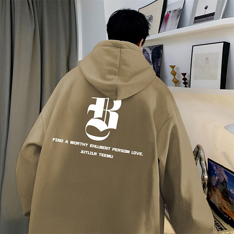 抖音得物供货可提供视频春装重磅美式宽松连帽卫衣DL2391,男装卫衣,电商A486