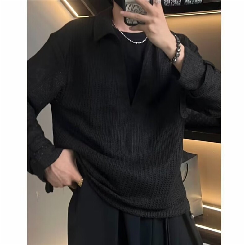 秋冬新款重磅毛衣休闲宽松三条杠上衣圆领时尚情侣百搭长袖针织衫,男装针织衫/毛衣,星座506A