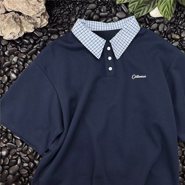【有货】DTA199-P42夏季polo衫学院风拼料翻领T恤男假两件上衣潮,男装Polo衫,星座603-2