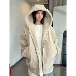 网图 现货冬季新款连帽加绒加厚棉服座上雕皮毛外套 D507 特P105图片