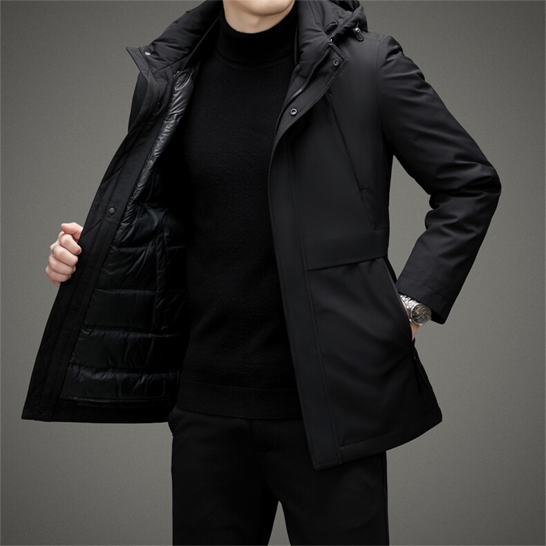 V2360钱塘2020-3秋冬新款中年男士连帽羽绒服保暖休闲外套P275,男装羽绒服,钱塘207-3