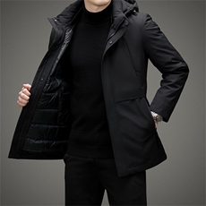 V2360钱塘2020-3秋冬新款中年男士连帽羽绒服保暖休闲外套P275，男装羽绒服，钱塘207-3