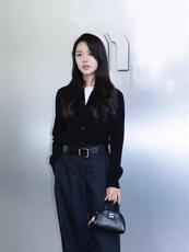 纯色简约百搭单排扣长袖针织衫女，女装针织衫/毛衣，德聚羊绒