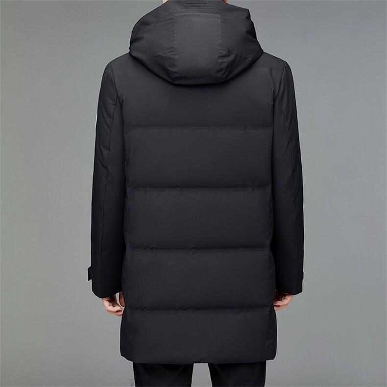 冬季新款中年纯色羽绒服连帽中长款加厚爸爸装外套MYYL1012-P325，男装羽绒服，电商B212（原钱塘6029）
