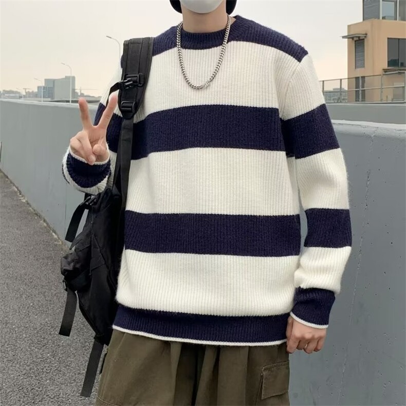 男秋冬季新款潮韩版百搭情侣毛衣针织衫外套M764P40图片
