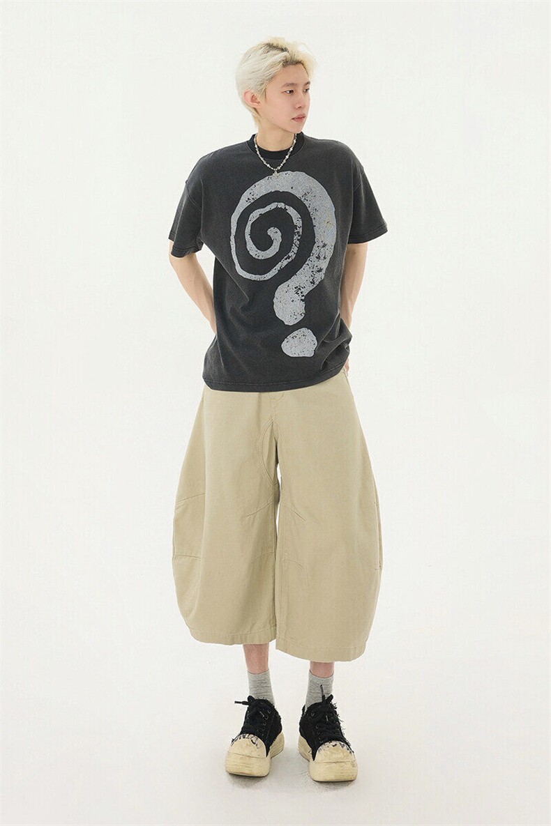 松弛感夏季街头水洗弯刀七分裤男女牛仔裤宽松裤子潮流YD705-P60,男装牛仔裤,星座509
