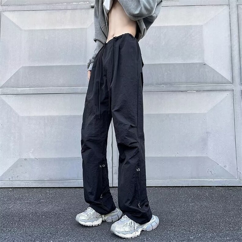 W337-P48新款机能风运动冲锋直筒宽松裤休闲个性设计感长裤,男装休闲裤,星座911-1