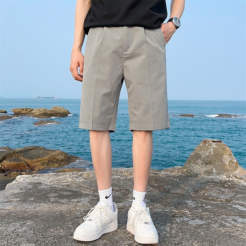 夏季短西裤男ins速干冰丝裤子宽松休闲五分裤西裤K817P28图片