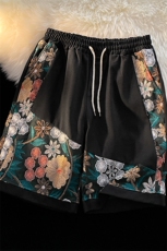 1港风大码M-5XL日系刺绣民族风潮五分裤短裤男DK7791P45控59，男装牛仔裤，星座226-2