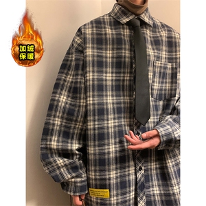 秋冬休闲潮流格子衬衫保暖加厚打底衫男C2158-特P32/C9732-特P40图片