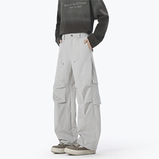 无影墙宽松阔腿弯刀直筒长裤大码M-5XL潮牌工装裤CK78054P55控89，男装工装外套，星座227-7