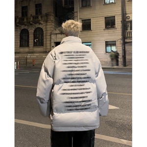 M2400-P86新款字母虚幻棉衣外套男女冬季潮宽松加厚保暖面包服图片