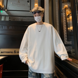 量大优 供视频 港风摆拍大码V领长袖T恤卫衣男 CP81-特p25图片