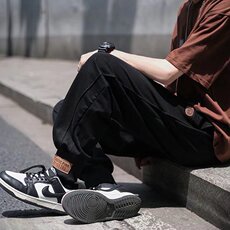 夏季休闲裤男港风运动直筒宽松九分学生卫裤300克纯A685P48，男装休闲裤，星座1116-2