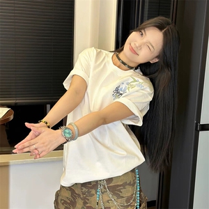 万针全刺绣解构设计260克重磅双纱纯棉高品质美式高街短袖T恤特35图片