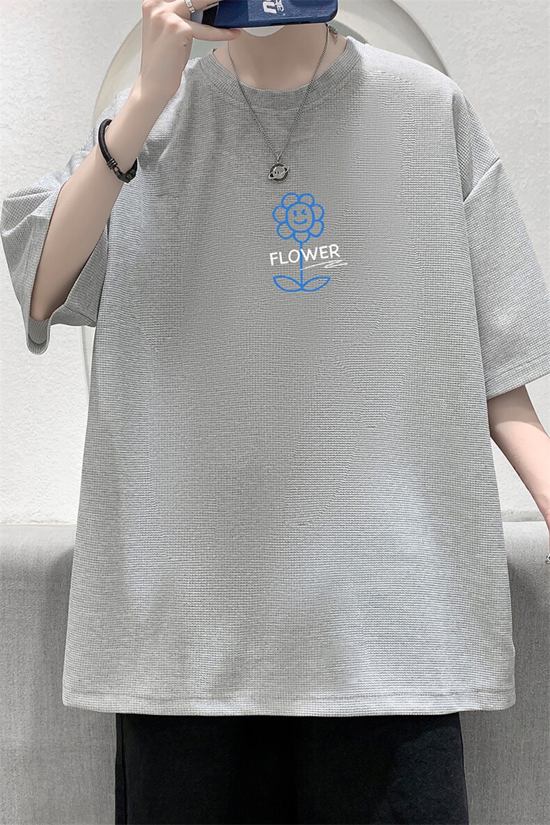 华夫格t恤男短袖男大码五分袖大皂风HT73274-P22,男装T恤,电商A040