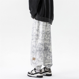 8XL-M痞帅脏脏束脚休闲卫裤男秋冬加绒加厚大码裤子KZ022特价P40图片