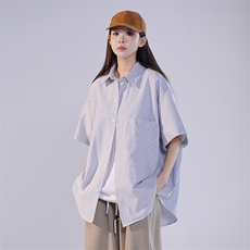 条纹衬衫男韩版短袖潮流百搭2024夏季新款ins宽松外套CY293-P30，男装衬衫，星座412-3