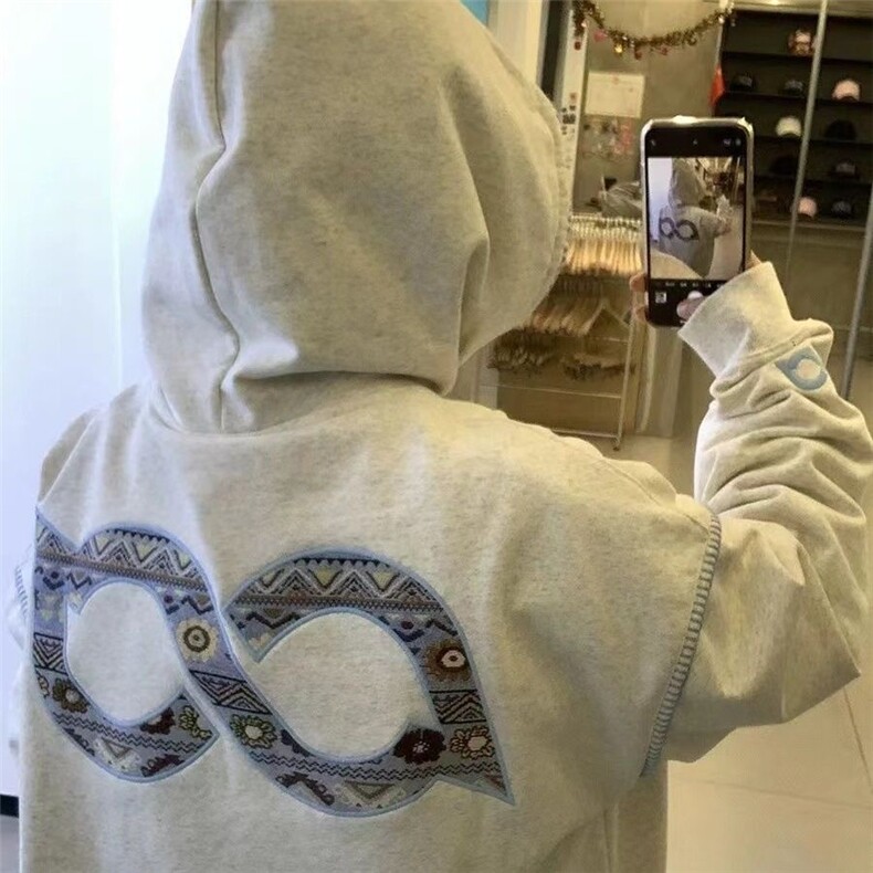 5227-P58原版做工刺绣贴布纯棉华棉复合休闲卫衣男女同款薄款,女装卫衣/绒衫,星座617A-2