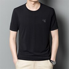 2023夏季新款中老年圆领冰丝t恤男宽松透气速干中年夏装短袖，男装T恤，电商B212（原钱塘6029）