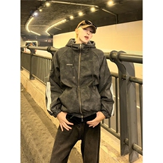 美式复古连帽皮衣羊羔绒棉服男冬三杠棉衣设计感夹棉外套M02/P118，男装夹克，星座206（原A221）