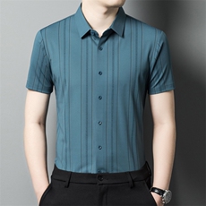 短袖男士夏季休闲商务中年爸爸装半袖透气薄款上衣服QST923-P60，男装Polo衫，星座1105-3