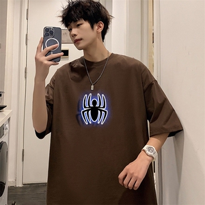 XX07男休闲圆领大码印花T恤衫中性情侣短袖五分袖半截袖TEE潮男图片