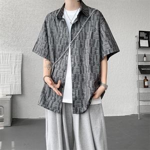 8XL-M花衬衫男款短袖夏季冰丝薄款花衬衣大码寸衫外套DC28013P38图片