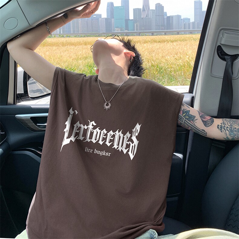 量大优得物抖音高品质重磅230克美式印花无袖t恤背心WB228特P18，男装背心/马甲，电商A486