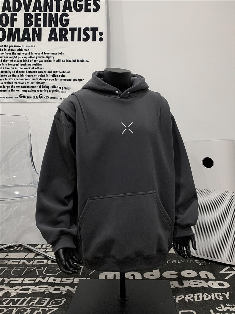 XZ809A/5WW03/P65/控78华棉设计感连帽印花卫衣,男装卫衣,星座809A(原222-1)