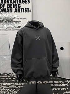 XZ809A/5WW03/P65/控78  华棉设计感连帽印花卫衣图片