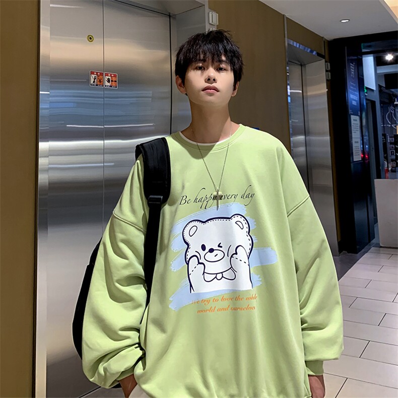 2024秋340克抖音品质印花圆领卫衣宽松216-2-WY95-P40白色,男装卫衣,星座716-1