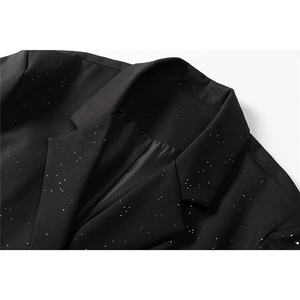 立体白底96%聚酯纤维4%氨纶满天星西服男西装男XF77871P85控138图片