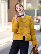 新中式g风羽绒服女2024冬季新款白鸭绒加厚小个子短外套，女装羽绒服，橙子家